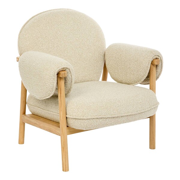 ATMOSPHERA - Fauteuil Ikaris en Tissu Beige L86xl80xH83 cm - large