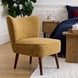 ATMOSPHERA - Fauteuil Aera en Tissu Jaune Ocre L69xl57xH72,5 cm - vignette