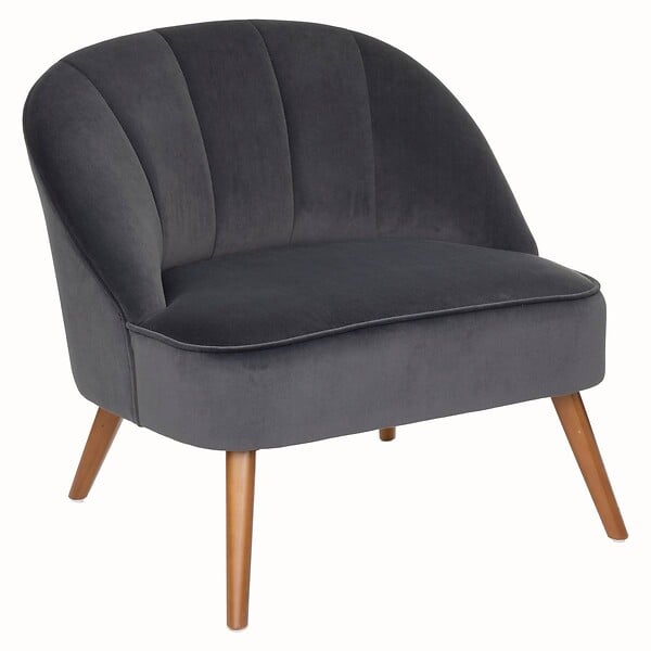 ATMOSPHERA - Fauteuil "Naova" velours gris - large