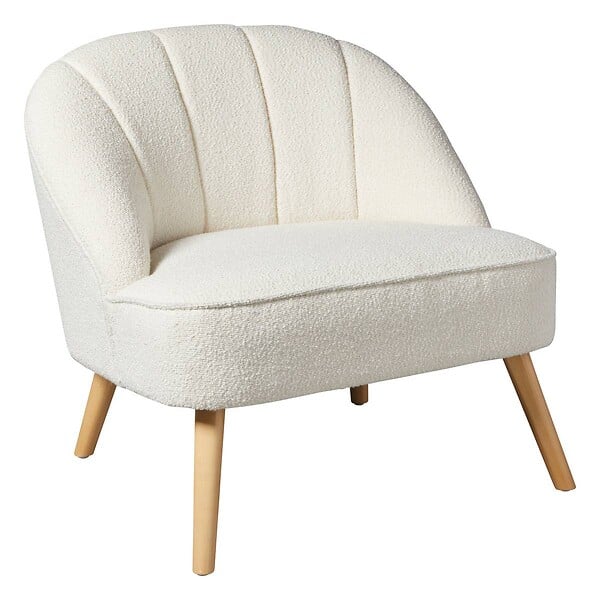 ATMOSPHERA - Fauteuil "Naova" bouclette blanc - large