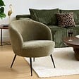 ATMOSPHERA - Fauteuil Tildae en Tissu Vert L69xl63xH71 cm - vignette