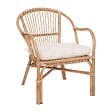 ATMOSPHERA - Fauteuil "Neta" rotin tissu blanc - vignette