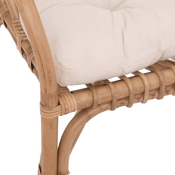ATMOSPHERA - Fauteuil "Neta" rotin tissu blanc - large
