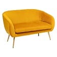ATMOSPHERA - Banquette 2 places "Solaro" en velours 124x74cm jaune ocre - vignette