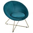 ATMOSPHERA - Fauteuil "Evan" velours bleu canard - vignette