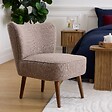 ATMOSPHERA - Fauteuil Aera en Tissu Beige foncé L69xl57xH72,5 cm - vignette