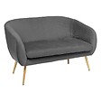 ATMOSPHERA - Banquette 2 places "Solaro" en velours 124x74cm gris - vignette