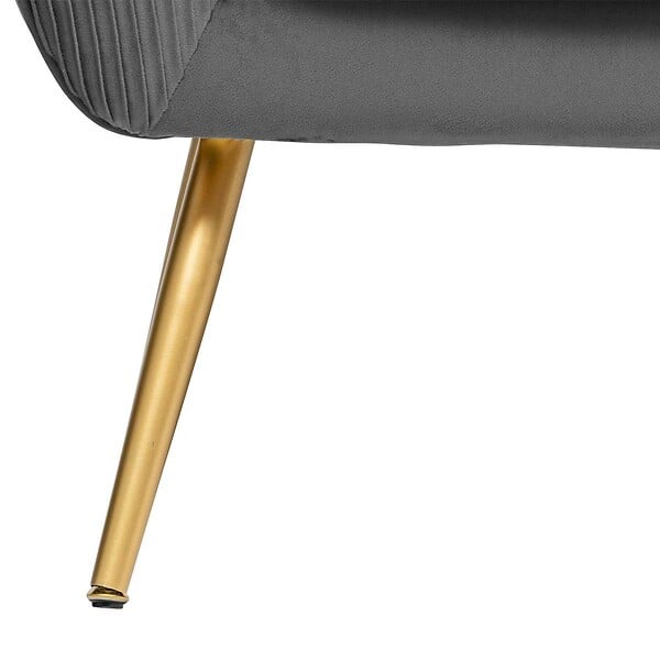 ATMOSPHERA - Banquette 2 places "Solaro" en velours 124x74cm gris - large