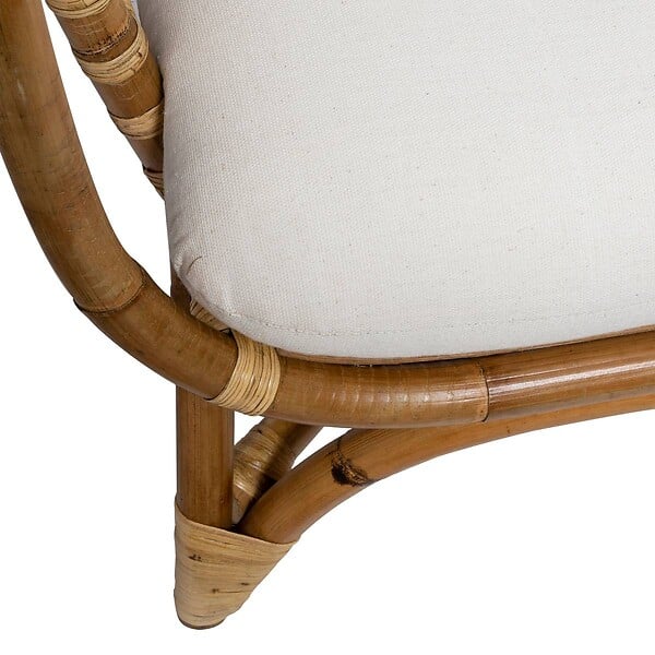 ATMOSPHERA - Canapé "Farah" 2 places rotin tissu blanc - large