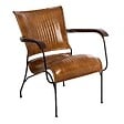 ATMOSPHERA - Fauteuil "Hoper" cuir marron cognac - vignette
