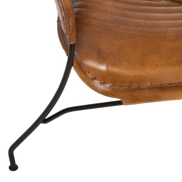 ATMOSPHERA - Fauteuil "Hoper" cuir marron cognac - large