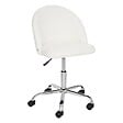 ATMOSPHERA - Chaise de bureau "Geos" bouclette blanc - vignette