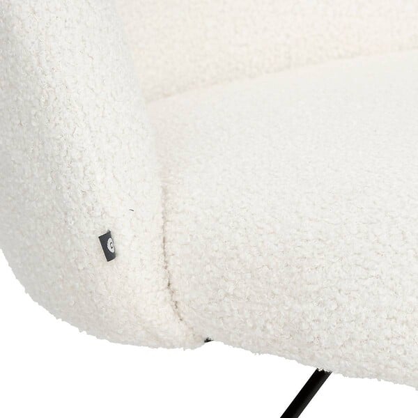 ATMOSPHERA - Chaise de bureau "Geos" bouclette blanc - large
