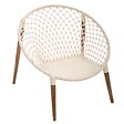 ATMOSPHERA - Fauteuil "Raina" teck tressé coton blanc - vignette