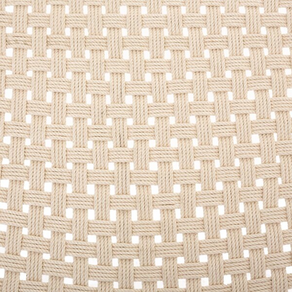 ATMOSPHERA - Fauteuil "Raina" teck tressé coton blanc - large