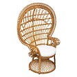 ATMOSPHERA - Fauteuil "Takta" rotin tissu blanc - vignette