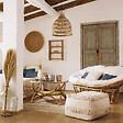 ATMOSPHERA - Banquette "Seram" mamasan 2 places rotin blanc - vignette