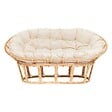 ATMOSPHERA - Banquette "Seram" mamasan 2 places rotin blanc - vignette