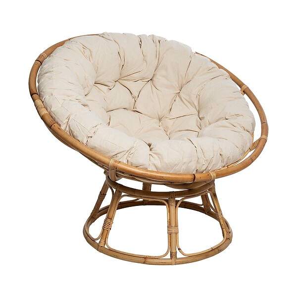 ATMOSPHERA - Fauteuil "Seram" rotin tissu beige - large