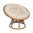 ATMOSPHERA - Fauteuil "Seram" rotin tissu beige - vignette