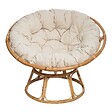 ATMOSPHERA - Fauteuil "Seram" rotin tissu beige - vignette