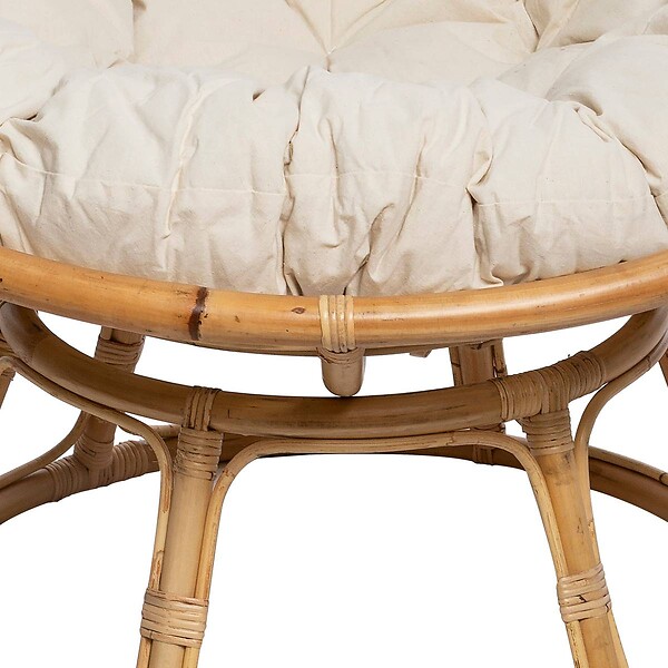 ATMOSPHERA - Fauteuil "Seram" rotin tissu beige - large