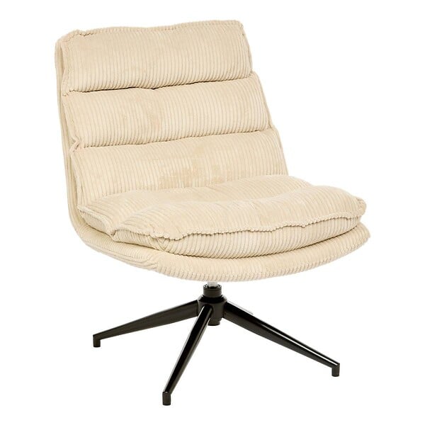 ATMOSPHERA - Fauteuil Pivotant Harper en Tissu Beige L74,5xl64xH87 cm - large