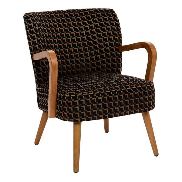 ATMOSPHERA - Fauteuil Chiara noir tissu chenille - large