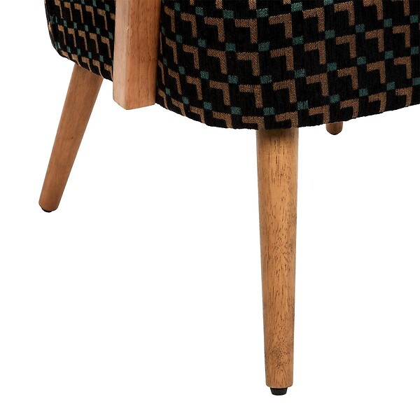 ATMOSPHERA - Fauteuil Chiara noir tissu chenille - large