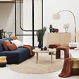 ATMOSPHERA - Module 2 places "Kiona" en velours 165x75cm bleu - vignette