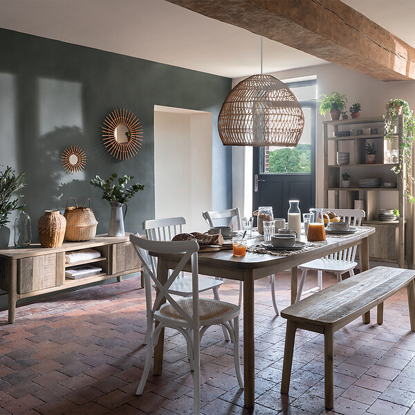 ATMOSPHERA - Table à manger extensible "Banila" acacia L180-260cm - large