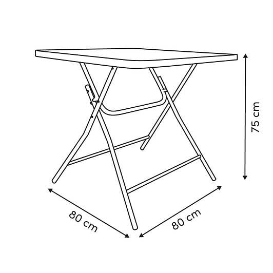 5 FIVE SIMPLY SMART - Table pliante 4 places Flexy Plus 80x80cm noir - large