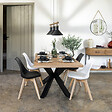 ATMOSPHERA - Table à manger extensible "Olaf" métal et bois L180-220cm - vignette