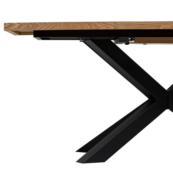 ATMOSPHERA - Table à manger extensible "Olaf" métal et bois L180-220cm - large