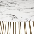 ATMOSPHERA - Table à manger "Rayo" blanc effet marbre doré D120cm - vignette