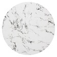 ATMOSPHERA - Table à manger "Rayo" blanc effet marbre doré D120cm - vignette