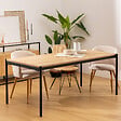 ATMOSPHERA - Table à manger "Aldea" beige 181x93x76cm - vignette