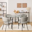 ATMOSPHERA - Table à manger en verre trempé 4 places Ostras D120cm - vignette
