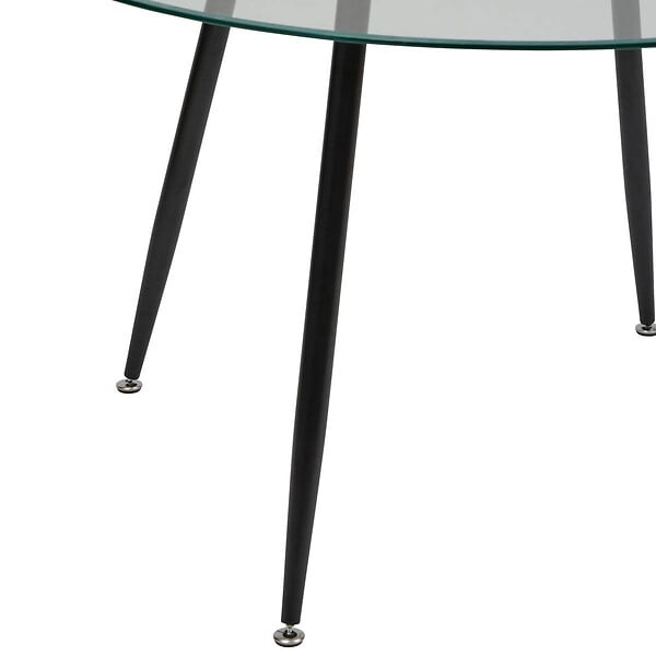 ATMOSPHERA - Table à manger en verre trempé 4 places Ostras D120cm - large