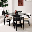 ATMOSPHERA - Table à manger "Boki" en manguier D120cm noir - vignette
