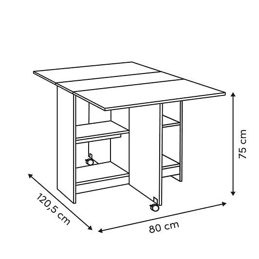 5 FIVE SIMPLY SMART - Table pliante 4 places Eat up blanc et bois - large