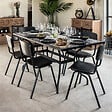 ATMOSPHERA - Table à manger rectangulaire "Kipos" mosaïque noir L160cm - vignette