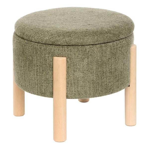 ATMOSPHERA - Tabouret Coffre Elki Vert Kaki 45,5x37x45,5 cm - large