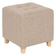 ATMOSPHERA - Pouf "Leandre" pin beige 35x35x35cm - vignette