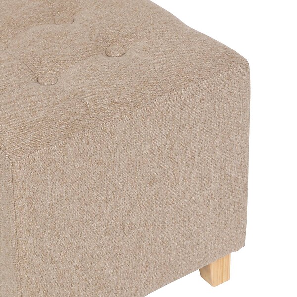 ATMOSPHERA - Pouf "Leandre" pin beige 35x35x35cm - large