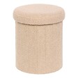 ATMOSPHERA - Pouf Pliable Coffre Jaiko en Bouclette Beige 32x38cm - vignette