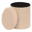 ATMOSPHERA - Pouf Pliable Coffre Jaiko en Bouclette Beige 32x38cm - vignette