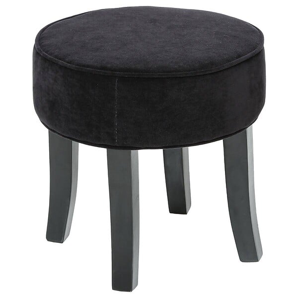 ATMOSPHERA - Tabouret "Adriel" velours noir - large