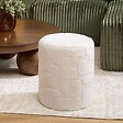 ATMOSPHERA - Pouf Rond Delor Blanc 36x40 cm - vignette