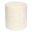 ATMOSPHERA - Pouf Rond Delor Blanc 36x40 cm - vignette